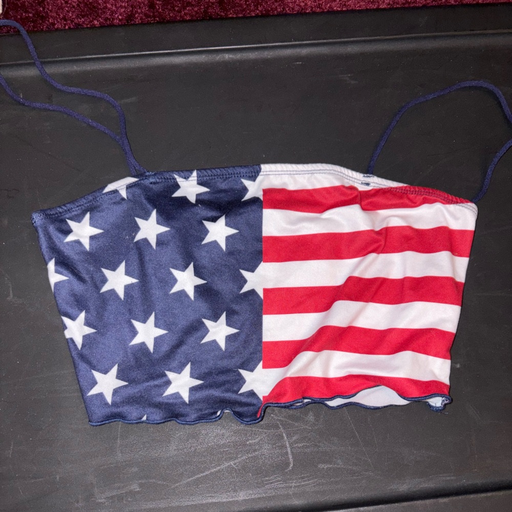 American Flag Crop Top